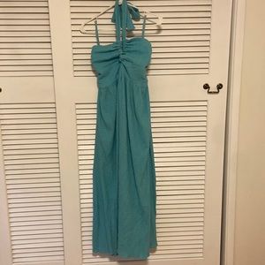 Mara Hoffman pool cover up in turquoise